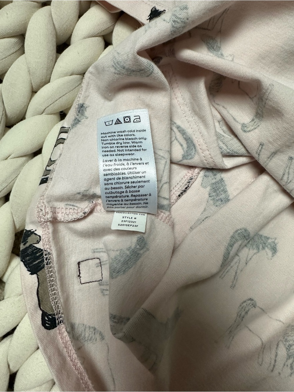 Girls Tea Collection Long Sleeve Horse Print Dress - Light Pink | Size 10 🐴 - Picture 4 of 8